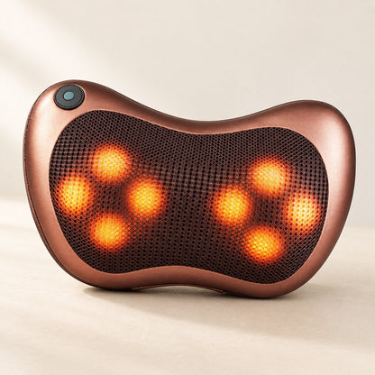 Almohada masajeadora shiatsu con calor y nodos encendidos