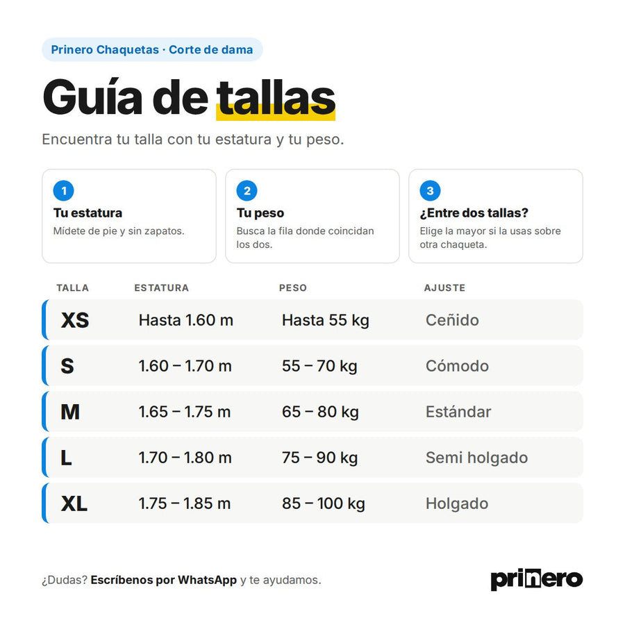 Elige tu talla